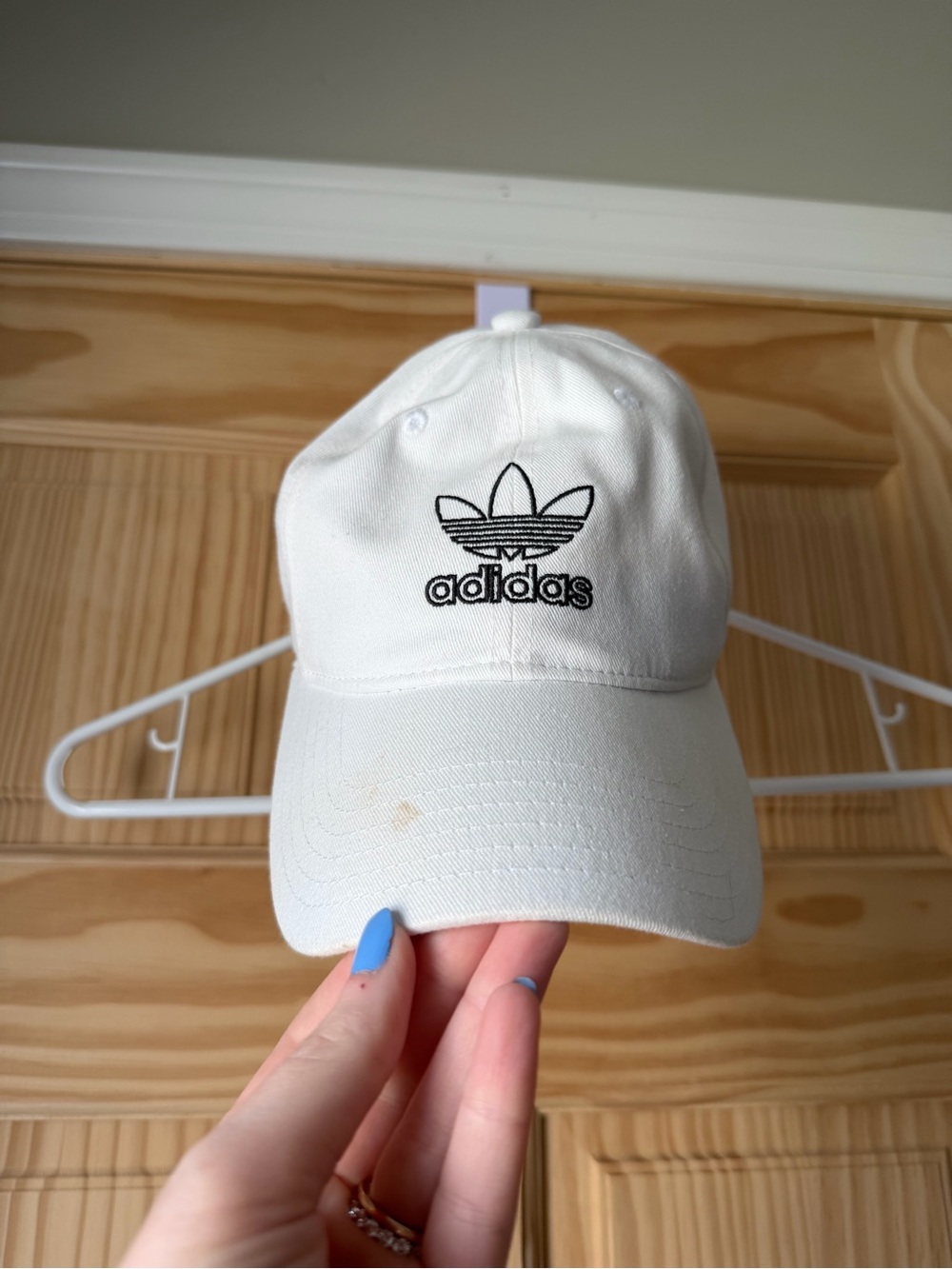 adidas White Cap with Black Trefoil Logo